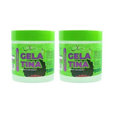 Imagem de Kit 2x Gelatina Hidratação Definição De Cachos E Volume Maçã Verde 500