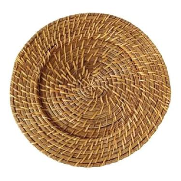 Imagem de SOUSPLAT RATTAN GZT REDONDO 32X32X1,5CM MARROM CLARO kit com 4 unidades