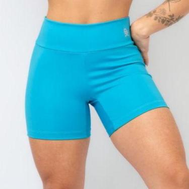 Imagem de Short Fitness Cintura Alta Sem Transparência Academia Básico Feminino 