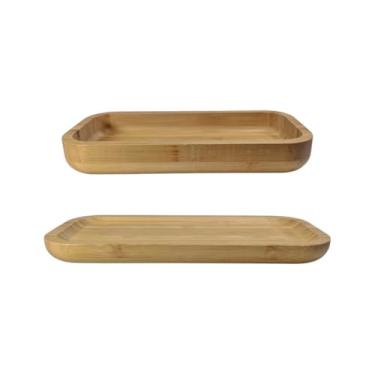 Imagem de Bandeja Retangular Funda de 24cm e Bandeja Retangular Rasa de 25cm de Bambu