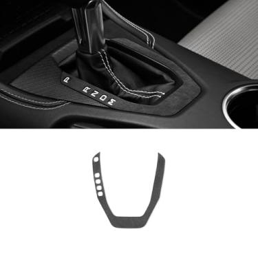 Imagem de BETTERHUMZ Adesivo de moldura de exibição de câmbio de marchas compatível com Ford Mustang 2024 2025 para Alcantara couro carbono console central acessórios de moldagem interior de carro (camurça