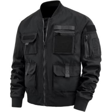 Imagem de Jaqueta Tática Masculina, Jaqueta Bomber De Motocicleta à Prova D'água Casual Ao Ar Livre à Prova D'água Agasalhos De Carga, Black, XL