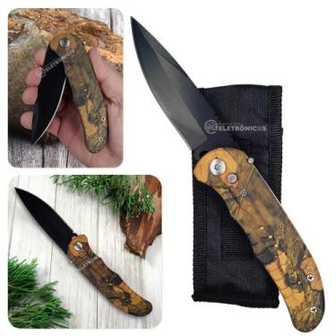 Imagem de Canivete Automático Camuflado Com Bainha e Trava de Segurança XV3279 -