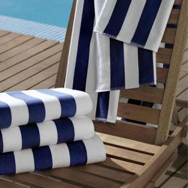 Imagem de Toalha De Banho Gigante Ibiza - Teka Branco / Azul Escuro