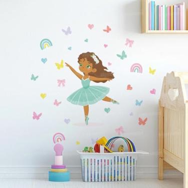 Imagem de Adesivo Infantil Lavável Tema Bailarina Para Parede de Quarto Menina Bebê e Berçário Bailarina 11