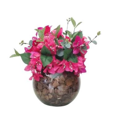 Imagem de Arranjo Flores de Bouganville Com Vaso De Vidro - La Caza Store