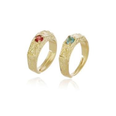 Imagem de Anel Infantil Abc 5 Ano Banhado A Ouro, Ajustavel, Regulavel - Jhulias