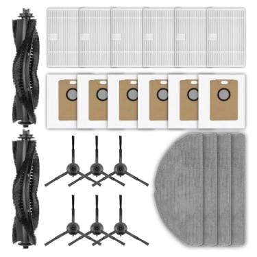 Imagem de (Pacote com 24) Peças de reposição RV30 Max Plus compatíveis com aspirador de pó Tapo RV30 Max Plus/Tapo RV20 Max Plus, 2 escovas de rolo, 6 escovas laterais, 6 filtros HEPA, 6 sacos de poeira, 4