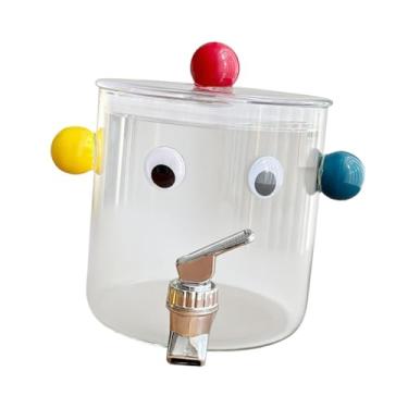 Imagem de Fenteer Dispensador de bebidas de vidro, chaleira fria com, chaleira de água, dispensador de sucos e bebidas geladas para sala de jantar, Sem Suporte