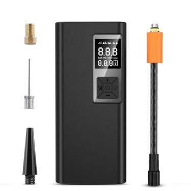 Imagem de FLLA Compressor de ar portátil, bomba de ar automática de 150 PSI para pneus de carro, bomba de pneu elétrica com medidor de pressão digital LCD e luz LED para motocicleta, bicicleta, bola, acessórios
