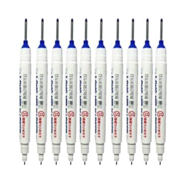 Imagem de MotiveTech 10 Marcadores de de Ponta Longa, Tinta de 20 Mm/0,79 Pol., à Prova D'água, para Loja de Ferragens, Azul