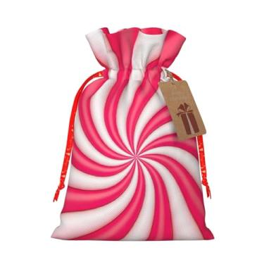 Imagem de Pirulito de Natal redemoinho doce açúcar vermelho branco bonito feriado cordão sacos de presente, sacos de embrulho de presente de Natal para presentes de Natal lembrancinha de festa 8 x 30,5 cm