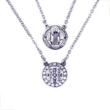 Imagem de Escapulário São Bento Aço Inox Prata Vazado Unissex – Corte a Laser, Acabamento Premium, Ideal para Uso Diário e Presente Religioso