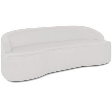 Imagem de Sofá 4 Lugares Curvo Sala de Estar Living Lótus D02 Corino Branco 280 cm C-12 - Lyam
