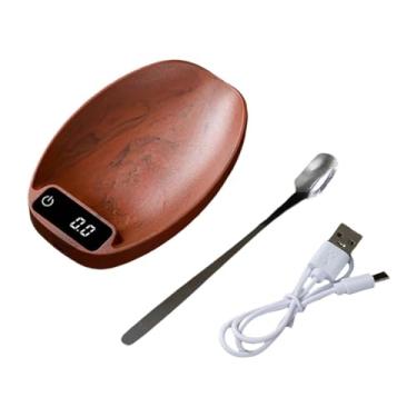 Imagem de Bothyi Balança digital de cozinha de alta precisão, mini balança eletrônica portátil para chá, ferramenta de pesagem para escritório e casa, Marrom Avermelhado