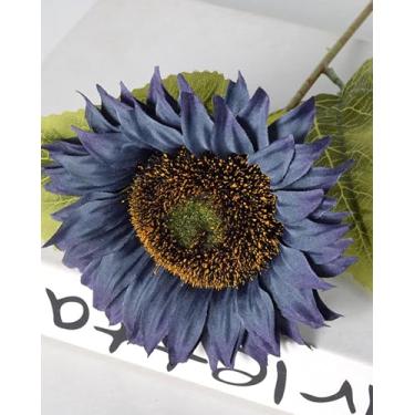 Imagem de ShineSnow 10 peças de girassóis, buquê de flores falsas, enchimento de vaso com haste de flores de seda artificial para decoração de casa, cozinha, exterior, mesa de casamento, centro de mesa, festa