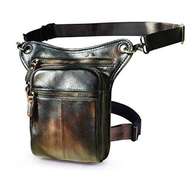 Imagem de Le'aokuu Bolsa mensageiro masculina de couro genuíno para trilhas, cintura e quadril 211-3, The 211-2 Coffee, Medium