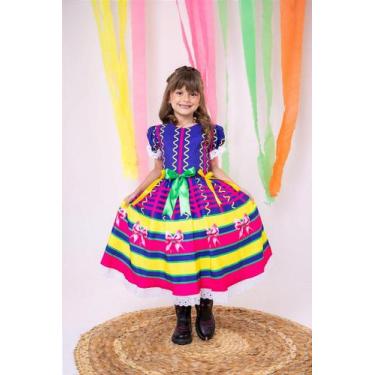 Imagem de Vestido Junino Luxo Arraiá da Farra - Tecido Tecnossport Plus - Fabulo