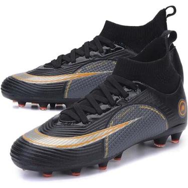 Imagem de Tênis de futebol masculinos de futebol com pontas longas, couro e borr