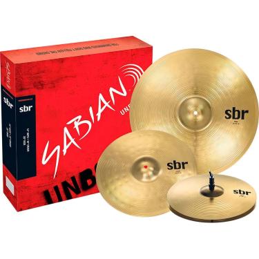 Imagem de KIT DE PRATOS SABIAN PURE BRASS 14" HI HAT 16" CRASH 20 RIDE" - SBR