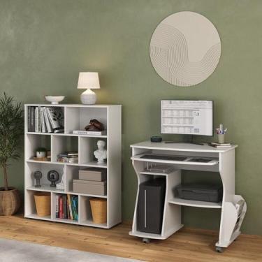 Imagem de Conjunto Escrivaninha 160 e Estante Book com Diversos Nichos - Artely