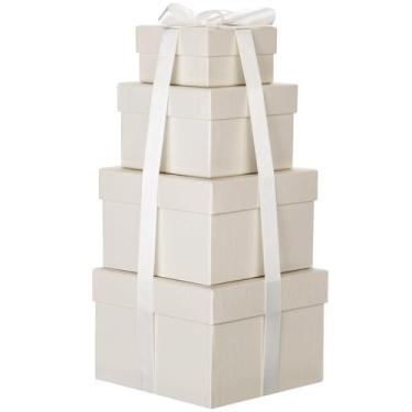 Imagem de Caixas de presente Briful Square com tampas, 4 unidades para aniversár