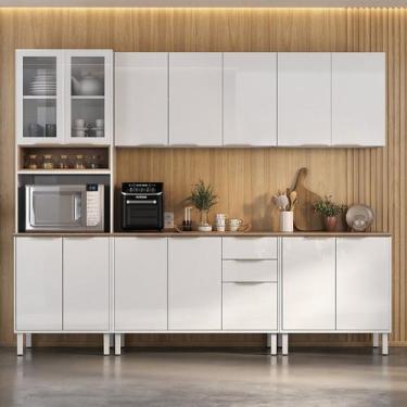 Imagem de Cozinha Modulada em Aço 5 Peças 14 Portas 2 Gavetas Paneleiro Nicho Fo