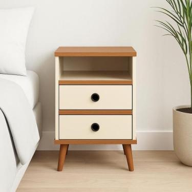 Imagem de Mesa De Cabeceira Canto Quarto Alan OffWhite - Cal Moveis