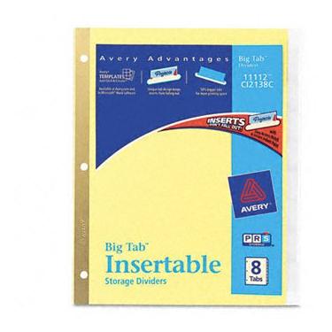 Imagem de Divisórias de papel Avery 1112 com 8 abas transparentes WorkSaver