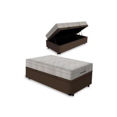 Imagem de Cama Box Baú Airtech Solteiro + Colchão de Molas Ensacadas - Ortobom -