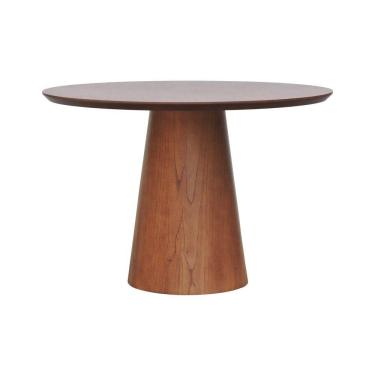 Imagem de Mesa De Jantar Base Cone Laminado Cinamomo Amêndoa Tampo ø120 Laminado Envernizado Cinamomo