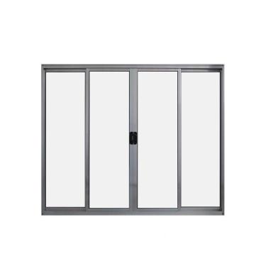 Imagem de Janela 4 Folhas De Correr S/ Grade 1.00 X 2.00 Alumínio Brilhante Linha Modular - Hale