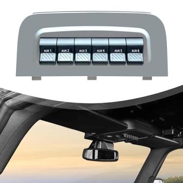 Imagem de Interruptores de montagem auxiliares estilo OEM, painel de interruptores auxiliares Plug&Play, painel com 6 botões, 6 x 30 A, para Brocon 2021-2024 Super Duty F150 F250 F350 F450 F550, cinza