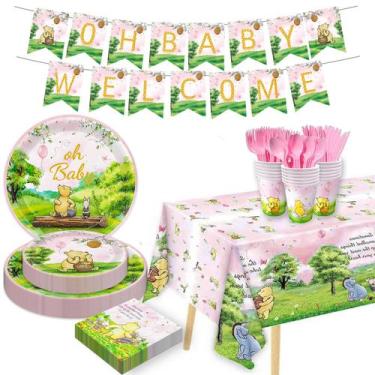 Imagem de Conjunto de suprimentos para festas B4b3e 178 unidades Pink Winnie Bea