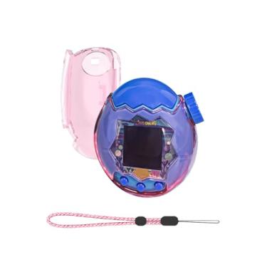 Imagem de for Tamagotchi Connection Case Cover,WUNIAK Design Kid Friendly PC Protective Portable Scratch Shock Resistant Shell with Lanyard for Tamagotchi,Transparent Pink