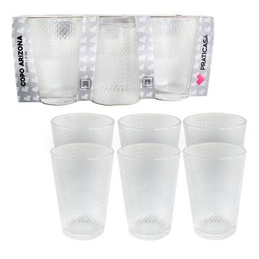 Imagem de Kit 6 Copos De Vidro 200Ml Arizona Transparente
