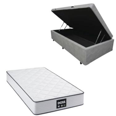 Imagem de Cama Box Baú Blindada com Colchão Doss Molas Ensacadas 30cm (CORINO CINZA, Solteiro)