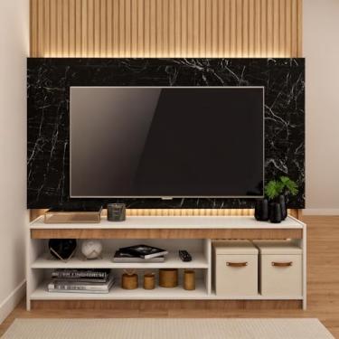 Imagem de Rack Para Sala De Estar com Prateleiras 1.15m Design Compacto para TV e Organização de Eletrônicos