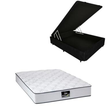 Imagem de Cama Box Baú Blindada com Colchão Doss Molas Ensacadas 30cm (CORINO PRETO, Casal)