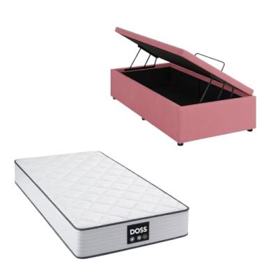 Imagem de Cama Box Baú Blindada com Colchão Doss Molas Ensacadas 30cm (SUEDE ROSA, Solteiro)
