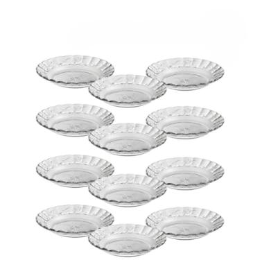 Imagem de Conjunto de pratos de jantar de vidro transparentes e duráveis (12)