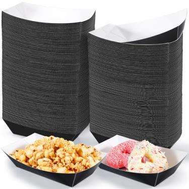 Imagem de PIEMEET 200 peças de barcos de comida de papel, bandejas de nacho descartáveis de 1,4 kg, bandejas de comida resistentes, barco de papel para festa, nachos, salgadinhos, cachorro-quente, piqueniques