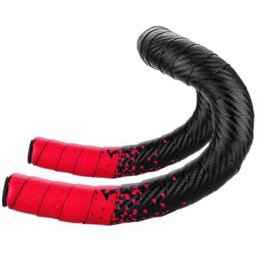 Imagem de LUMINFLY 84.6-Inch Pu Carbon Fiber Handlebar Tape, Anti-Slip Bar Wrap, Black & Red, Shock Absorption for Road and Gravel S