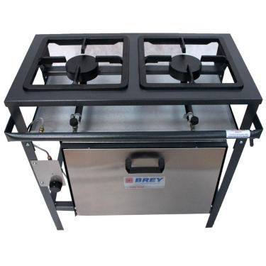 Imagem de Fogão Industrial 2 Bocas Metal Brey Alta Pressão Com Forno Fe-502f