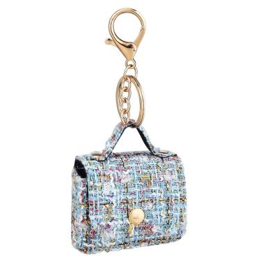 Imagem de Mini mochila com chaveiro, bolsa de couro elegante
