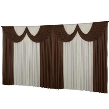 Imagem de Cortina Para Igreja Sala Eventos Festas 100% Poliester Premium(Marrom/palha,Cortina 6 metros)