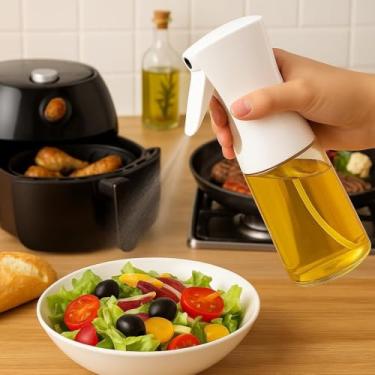 Imagem de Borrifador de Azeite Premium, Spray Dispensador de Óleo em Plástico Branco para Cozinha, Recipiente para Temperos e Saladas