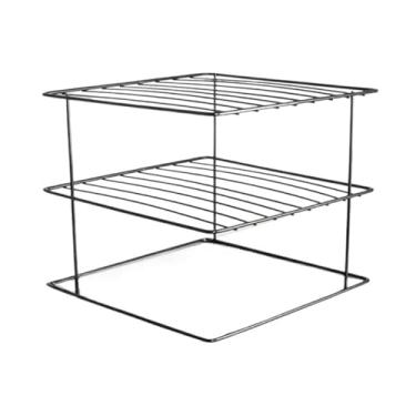 Imagem de Suporte para Pratos Organizador de Armário 2 andares Aramado Cozinha(Preto)
