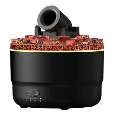 Imagem de Luz 7 cores, névoa fria, difusor com vapor, umidificador de explosão de canhão de 13,2 cm/13,2 cm, grande capacidade, desligamento automático, quarto, preto, conecte-nos