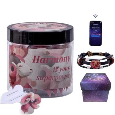 Imagem de FiitCASE 12 frascos de cartas de afirmação de constelação com pulseiras NFC, sistema de orientação cósmica interativo com experiência digital personalizada, presente espiritual para mulheres e homens